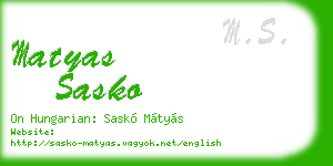 matyas sasko business card