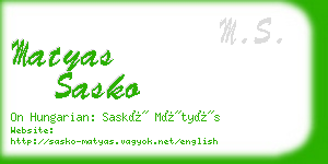 matyas sasko business card